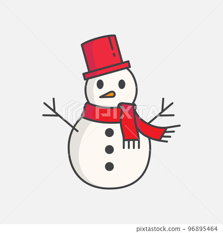 Snowman illustration in flat style 96895464