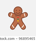 Gingerbread man cookie icon 96895465