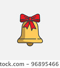 Bell with red bow symbol 96895466