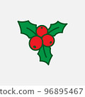 Holly berry icon. 96895467