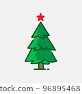 Fir tree icon design 96895468