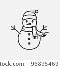 Snowman illustration in flat style 96895469