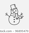 Snowman illustration in flat style 96895470