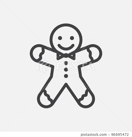Gingerbread man cookie icon 96895472