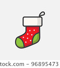 Christmas sock icon 96895473