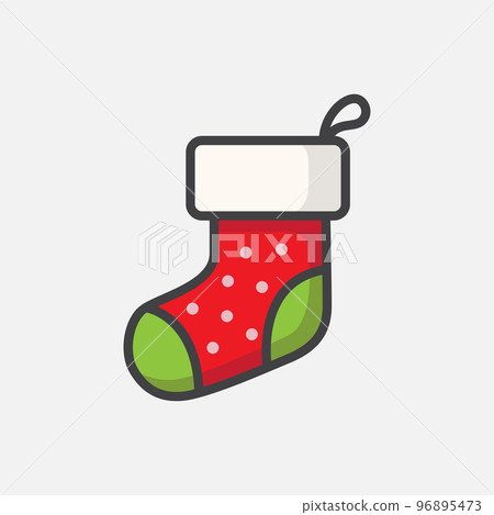 Christmas sock icon 96895473