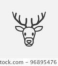 Christmas reindeer head icon 96895476