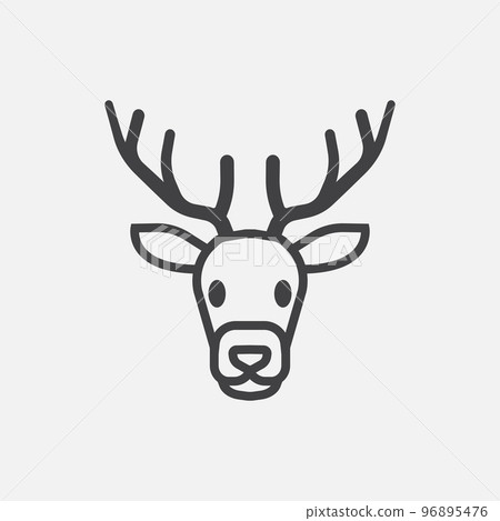 Christmas reindeer head icon 96895476