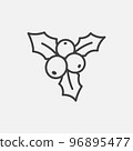 Holly berry icon. 96895477