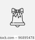 Bell with red bow symbol 96895478