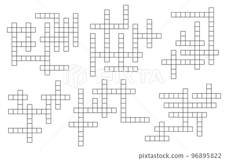 Chess crossword with pieces. Quiz. Vector illustration. Stock