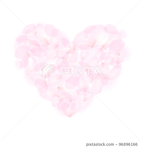 Heart made of pink petals 96896166