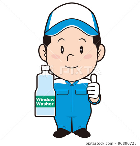 Male mechanic with wind washer fluid 96896723