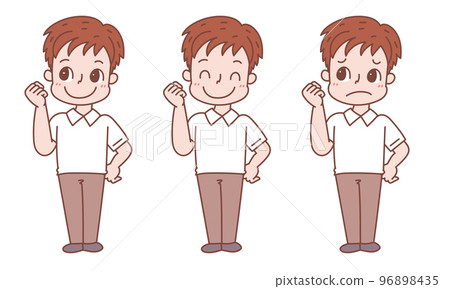 Guts pose men_Facial expression variation set 96898435