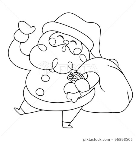 Merry Christmas ,Christmas Santa Claus isolated coloring page for kids Merry Christmas ,Christmas Santa Claus isolated coloring page for kids 96898505