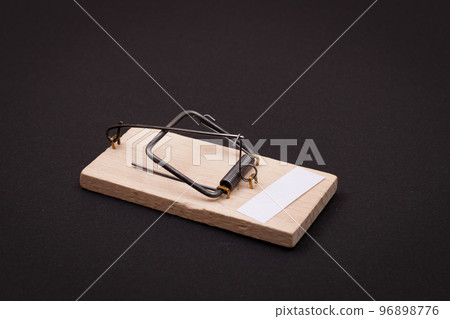 Small Memo Paper in Wooden Mousetrap - Template 96898776