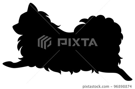 Running dog (Pomeranian) silhouette icon B / jump 96898874