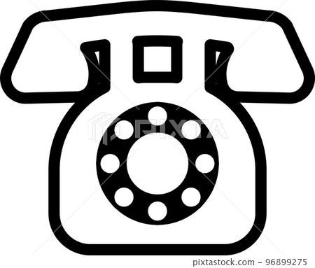 黑色電話簡單圖標說明 96899275