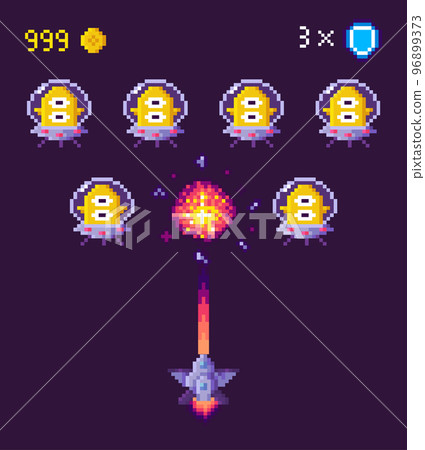 Pixel Game Space Graphics 8 Bit Aliens Spacecraft Pixel Game Space Graphics 8 Bit Aliens Spacecraft 96899373