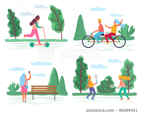 Summer or Spring Outdoor Activities of People Summer or Spring Outdoor Activities of People 96899481