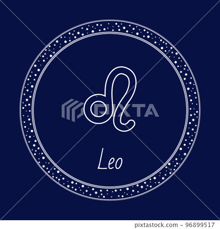 Leo Astrology Zodiac Sign Isolated in Circle, Lion Leo Astrology Zodiac Sign Isolated in Circle, Lion 96899517