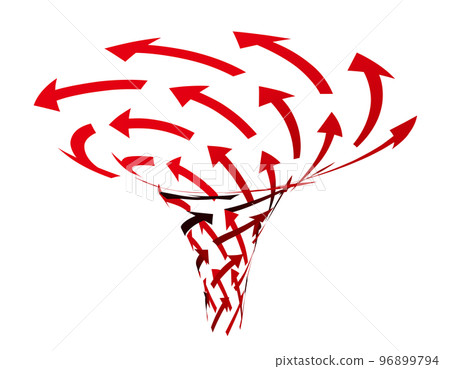 Upward rotating red spiral arrow vector illustration Upward rotating red spiral arrow vector illustration 96899794