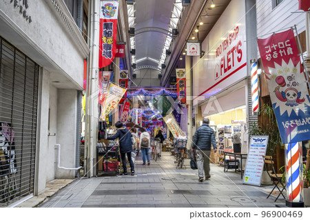 Urban landscape of Yokosuka City Kurofune Nakadori Street in front of Keikyu Kurihama Station 96900469