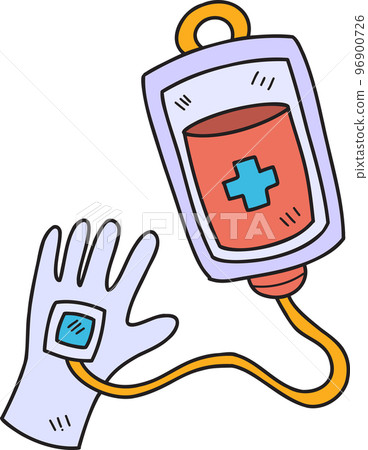 Hand Drawn Blood bag and blood donation illustration Hand Drawn Blood bag and blood donation illustration 96900726