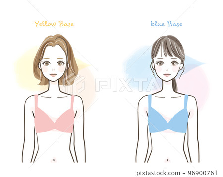 穿著內衣的女人的插圖素材(上半身) 穿著內衣的女人的插圖素材(上半身) 96900761