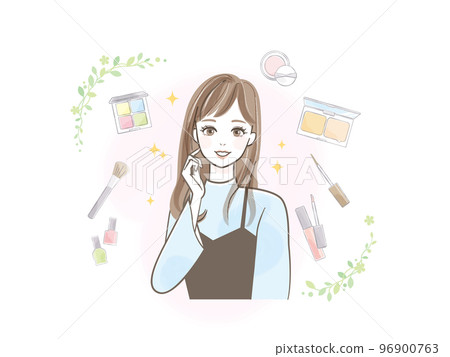 化妝圖像插圖素材 化妝圖像插圖素材 96900763