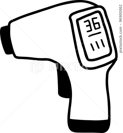 Hand Drawn infrared thermometer illustration 96900862