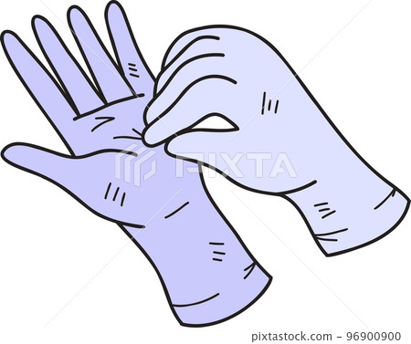Hand Drawn medical gloves illustration 96900900