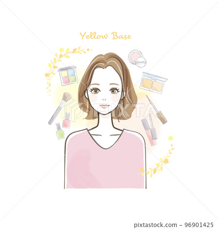 Female set illustration material of personal color diagnosis Female set illustration material of personal color diagnosis 96901425