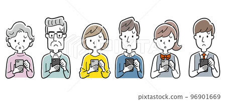 矢量圖素材:使用智能手機的人,設置 矢量圖素材:使用智能手機的人,設置 96901669