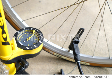 A bike with barely any air pressure A bike with barely any air pressure 96901812