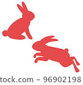 兔子剪影的插圖 96902198