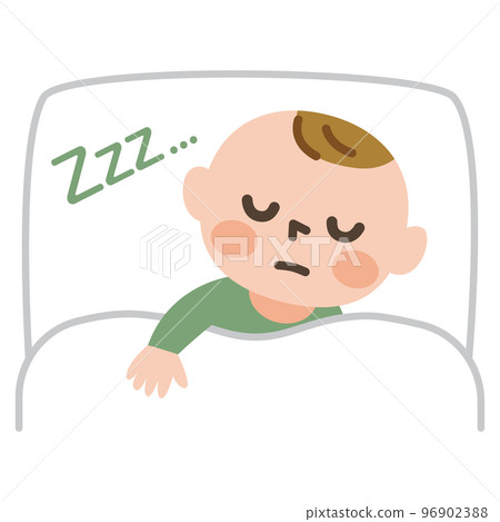 Illustration of a baby taking a nap 96902388