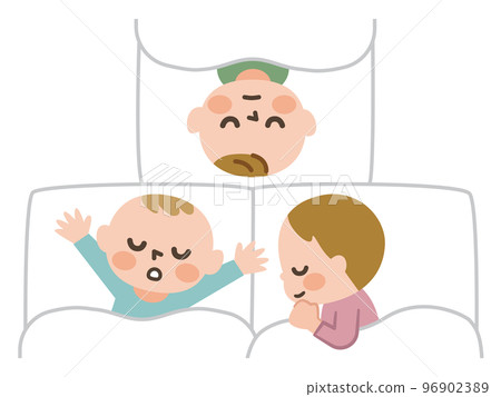 Illustration of a baby taking a nap 96902389