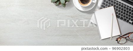 Tabletop with laptop and smartphone Tabletop with laptop and smartphone 96902803