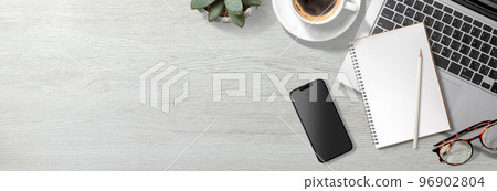 Tabletop with laptop and smartphone Tabletop with laptop and smartphone 96902804