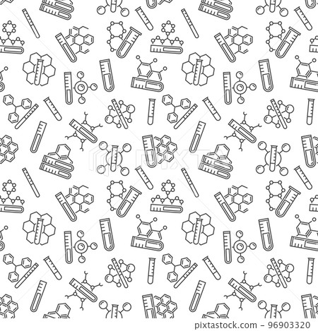 Laboratory Test-Tube and Molecule vector Science Seamless Pattern Laboratory Test-Tube and Molecule vector Science Seamless Pattern 96903320