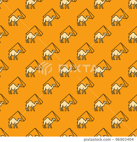 Camel in Egypt vector concept yellow geometric seamless pattern Camel in Egypt vector concept yellow geometric seamless pattern 96903404