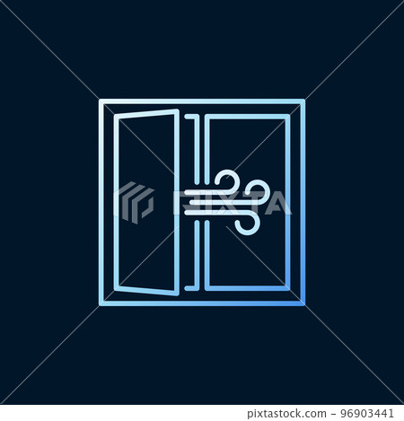 Airing Room outline colorful icon - Window vector linear modern sign 96903441