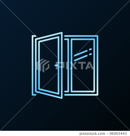 Open Window outline vector concept blue colorul icon 96903443