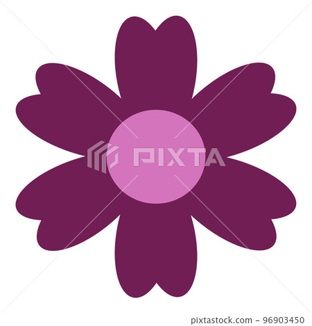 Colored Single Isolated Flat Vector Icon Flower. Colored Single Isolated Flat Vector Icon Flower. 96903450
