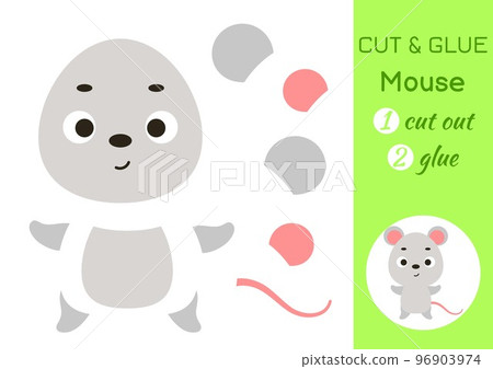 Cut and glue paper little mouse. Kids crafts activity page. Educational game for preschool children. DIY worksheet. Kids art game and activities jigsaw. Vector stock illustration Cut and glue paper little mouse. Kids crafts activity page. Educational game for preschool children. DIY worksheet. Kids art game and activities jigsaw. Vector stock illustration 96903974