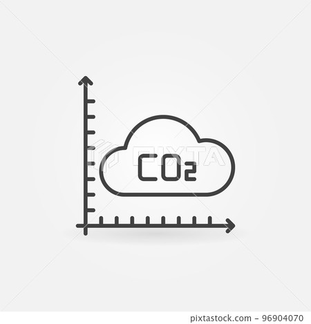 CO2 Carbon Dioxide Cloud Graph vector concept line icon CO2 Carbon Dioxide Cloud Graph vector concept line icon 96904070