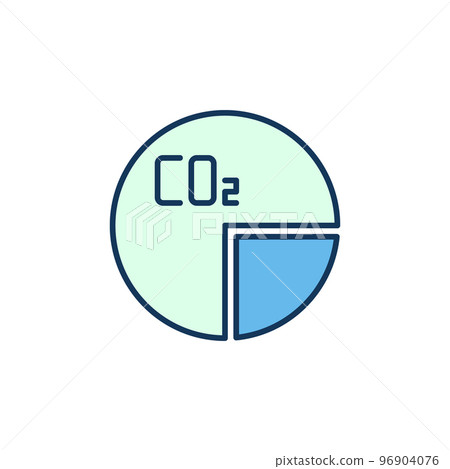 CO2 Pie Chart colored icon - Vector Carbon Dioxide sign 96904076