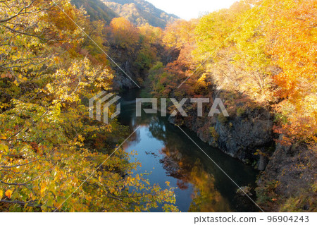 在豐平川的橋上看定山溪的秋葉 在豐平川的橋上看定山溪的秋葉 96904243