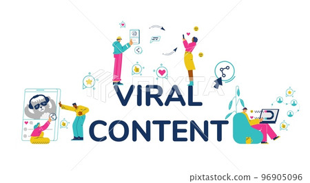Happy people watching viral content flat style, vector illustration Happy people watching viral content flat style, vector illustration 96905096